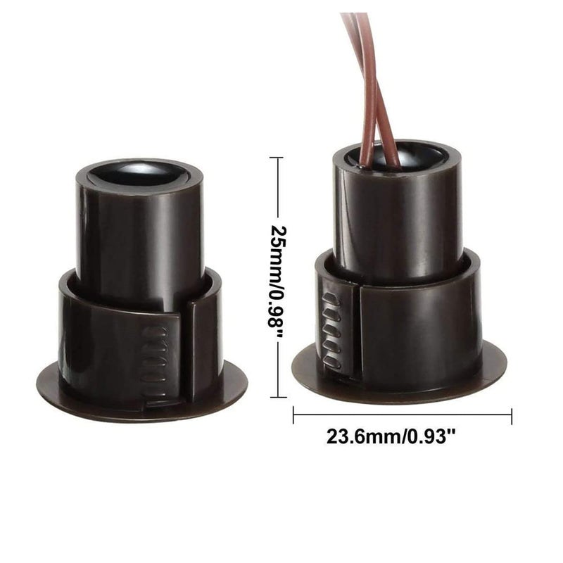 JING Magnetic Reed Switch RC-36 NC Recessed Wired Door Window Alarm, Magneti Door Switch, Contact Sensor, for Home Security and Burglar Alarm Magnetic Reed Switch,Sets of 5 (Brown) - Image 2